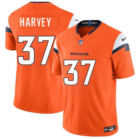 Men & Women & Youth Denver Broncos #37 RJ Harvey Orange 2025 Draft F.U.S.E. Vapor Limited Stitched Jersey